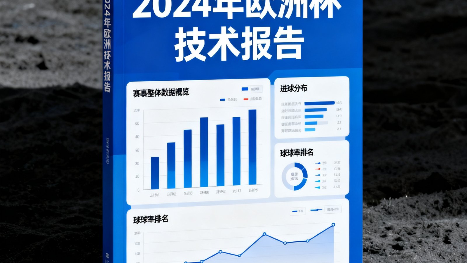 2024年欧洲杯技术报告封面，展示赛事整体数据概览图表，包含进球分布、控球率排名等关键指标。